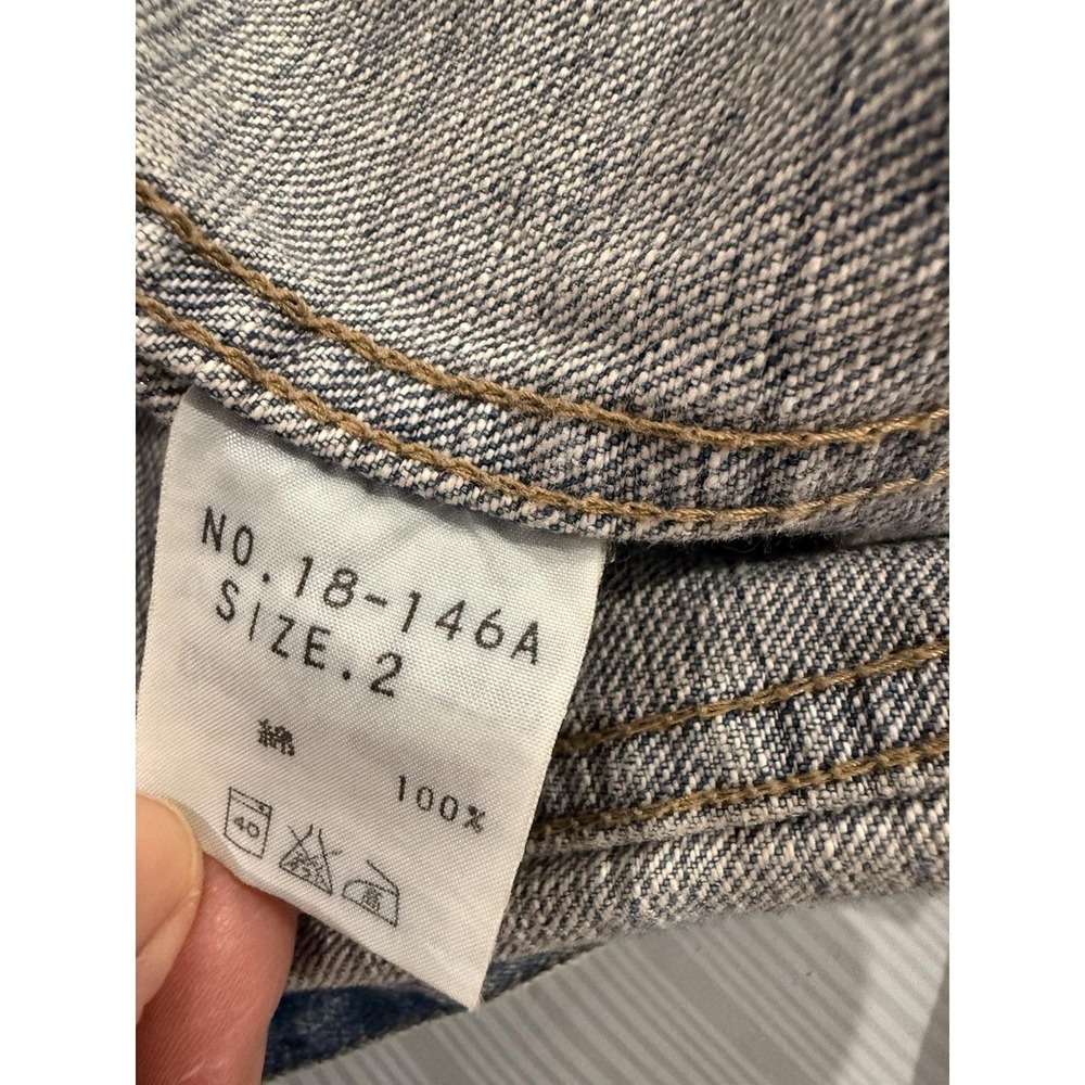 Vintage Floral Embroidered Mesh Patchwork Hippie Eclectic Denim Jacket Boho/2 - Picture 9 of 10